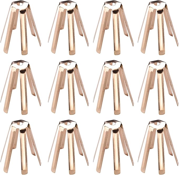 12Pcs Universal Brass Golf Shaft Adapter Shims Fits .335 .350 .355 .370 for All Shaft - 6 Legs Brass Adjustable Golf Shaft Shims Golf Accessories