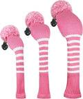 Scott Edward Golf Headcovers for Woods Set of 3 Fits Well Driver(460cc) Fairway Wood and Hybrid(UT) The Perfect Change for Golf Bag Classic Striped Style