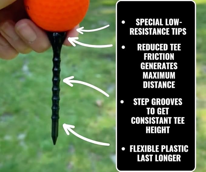 AIRGLO Pro T1 Unbreakable Golf Tees, Premium Plastic Golf Tees