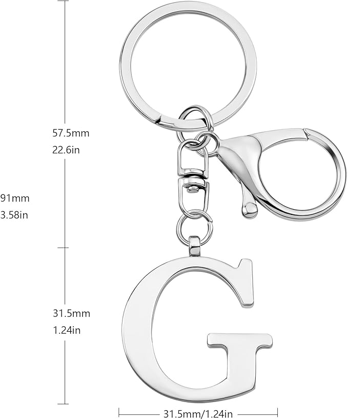 LAXPICOL Gold Letter A-Z Keychain for Women Bag Charms Purse Charms For Handbags Metal Alphabet Initial Letter Keychain
