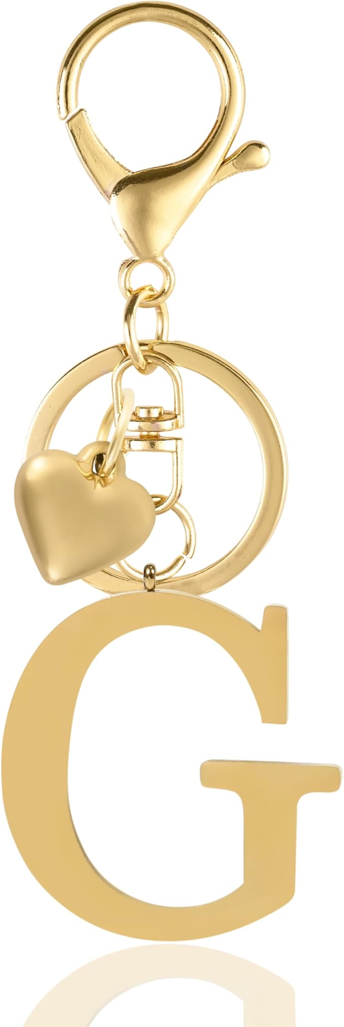 Metal Heart Alphabet Keychain for Women, Girls - Cute Initial Letter Accessories for Purse, Bag Charms and Backpack