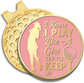 Pink Golfer Ball Marker with Magnetic Hat Clip, Funny Golf Accessories Gifts for Men Women, Novelty Birthday Gifts for Men Women Golfer Fan