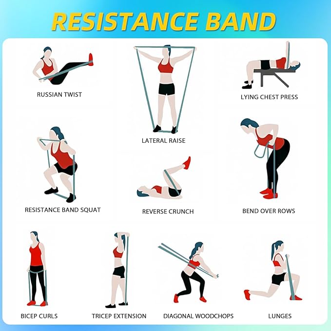 WHATAFIT Resistance Bands,Pull Up Assist Bands Set with Handles, Exercise & Workout Bands with Door Anchor for Men & Women – Home Fitness Equipment for Strength Training, Stretching