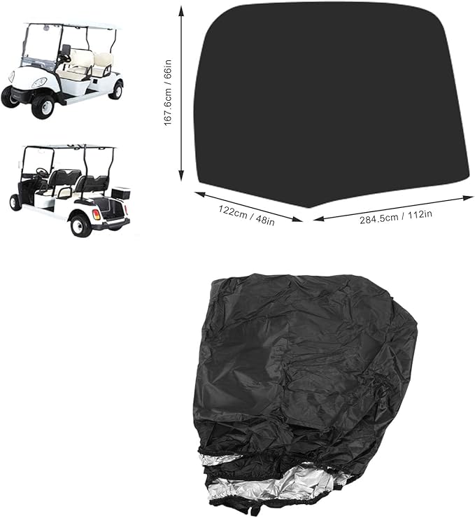Fabater Golf Cart Cover 4 Passenger for EZ GO, Club Car, etc, Universal Water Proof Oxford Cloth Golf Cart Covers, All Weather Protection for Outdoor
