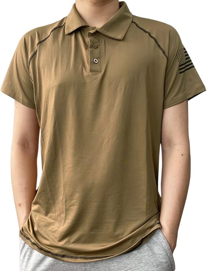 HARGLESMAN Men's 1776 Independence Day American Flag Short Sleeve Polo Golft Shirt(S-3XL)