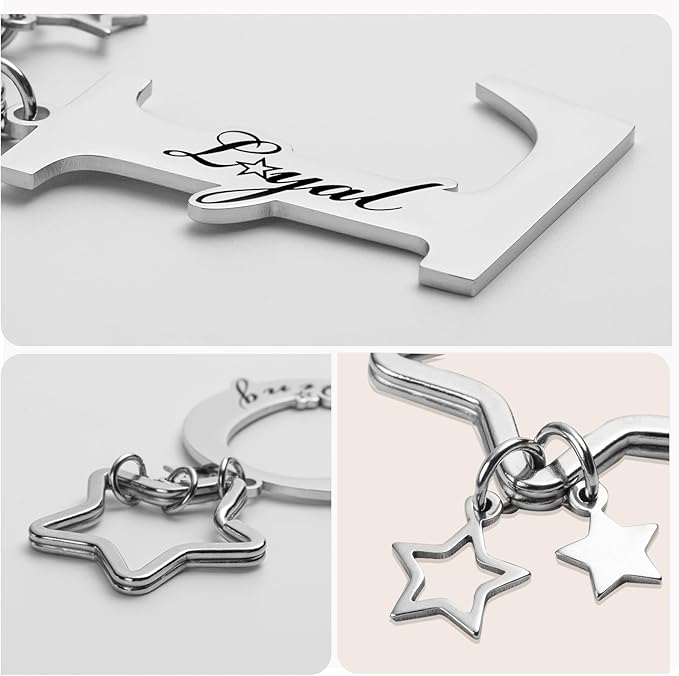 Qunrwe Stainless Steel Initial Letter A-Z Keychain,Inspirational Gifts for Women Men Friends Daughter Son Sister Dad Mom