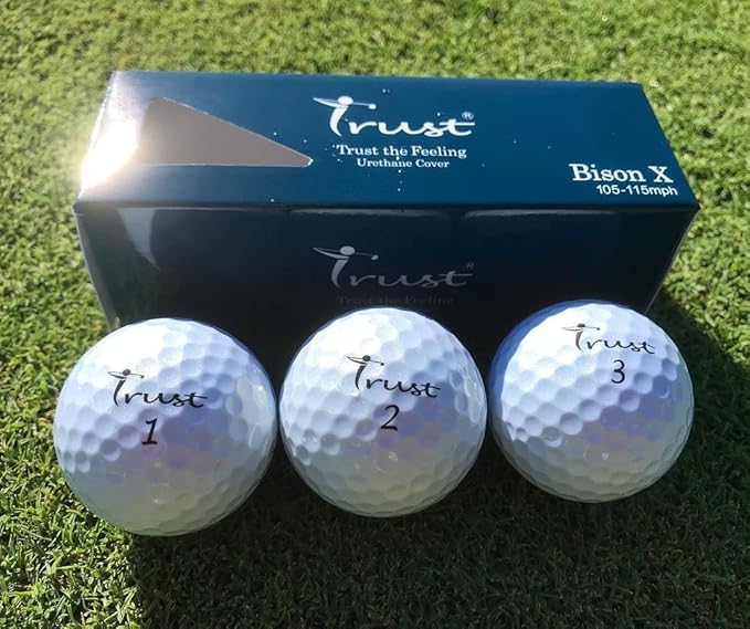 Trust Golf Ball I K8 Bison I Urethane Cover with Reactive Core I 3-Pcs I for Different Swing Speed I 12, 48, or 100 Balls I