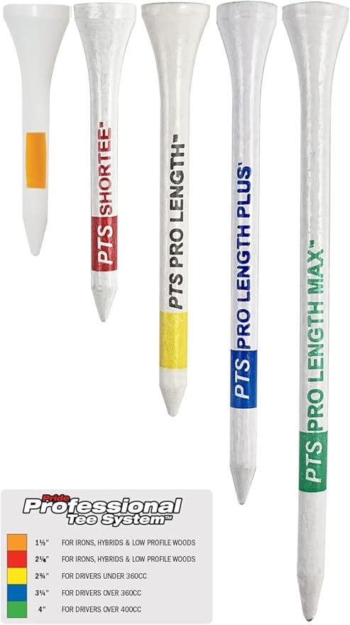 PrideSports PTS Wood Golf Tees | 135 Count, 3-1/4 Inch | #1 Wood Tee on Tour | Best for Drivers & Woods