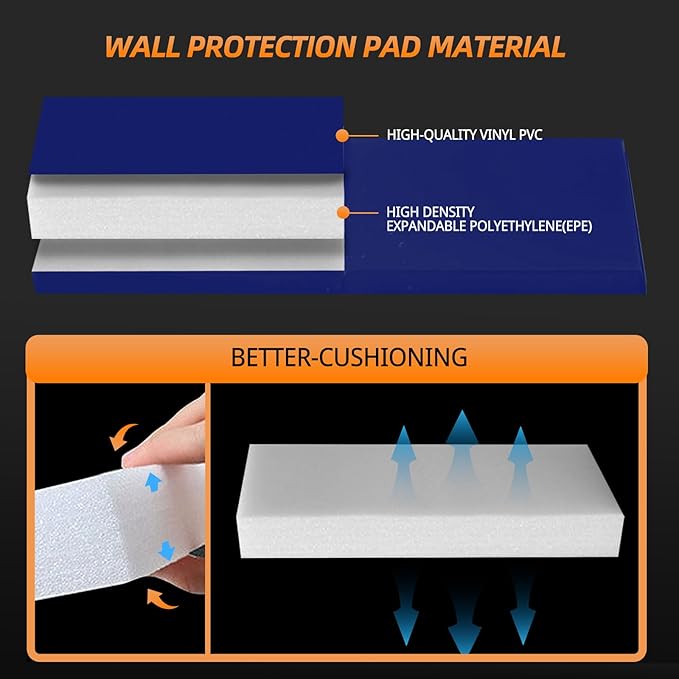 PROGOAL Gym Wall Paddings Basketball Court Wall Protection Pad - 2”Thick Foam Wall Mat Durable Protector for Wall-Mounted Basketball Hoops Garage Taekwondo（60" Lx20 W）