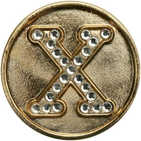 Monogram Initial Golf Ball Marker with Crystals and Matching Hat Clip