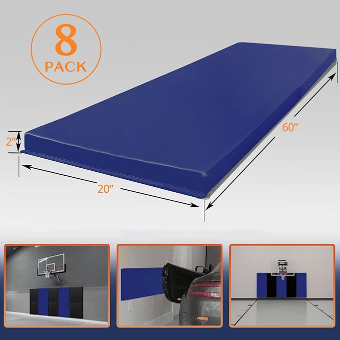 PROGOAL Gym Wall Paddings Basketball Court Wall Protection Pad - 2”Thick Foam Wall Mat Durable Protector for Wall-Mounted Basketball Hoops Garage Taekwondo（60" Lx20 W）