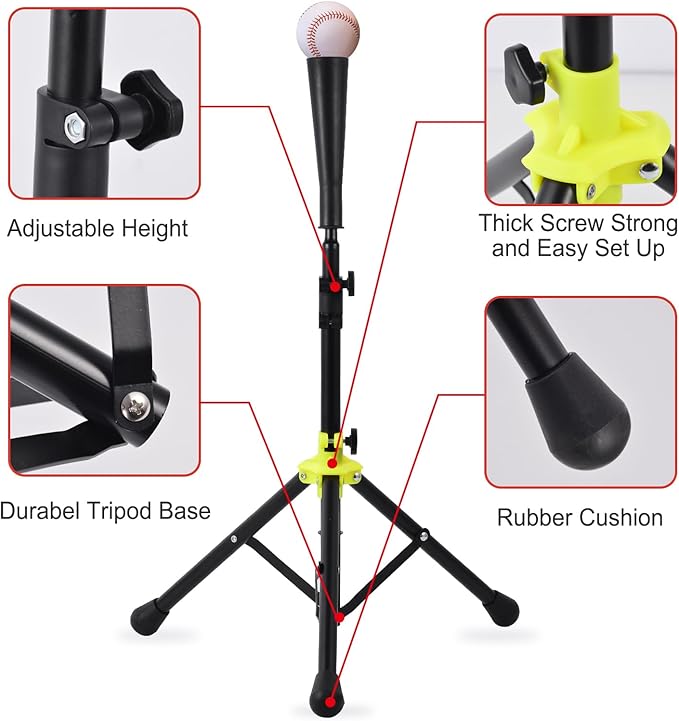 Baseball and Softball Training Betting Tee, Batting Tee, Adjustable Height from 26 to 39 inches, Tee for Youth and Adults, Hitting Training Exercises,with Carrying Bag