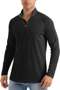 MAGCOMSEN Men's Long Sleeve Sun Shirts UPF 50+ Tees 1/4 Zip Up Fishing Running Rash Guard T-Shirts Outdoor Shirt