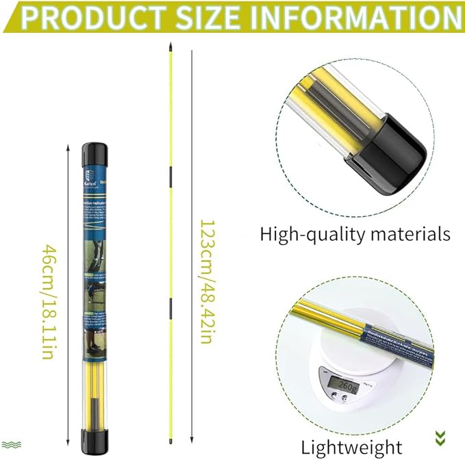CAITON Golf Alignment Sticks 2 Sets - 48inch Alignment Practice Rods, Foldable for Easy Portability, Golf Training Aids to Improve Golf Swing, Putting Posture, with Storage Tube