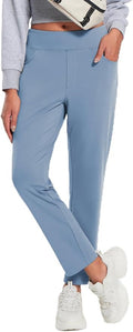 baleaf Women's Fleece Lined Pants Stretch Water Resistant Winter Thermal Travel Pants Cold Weather Gear Pockets Work Golf