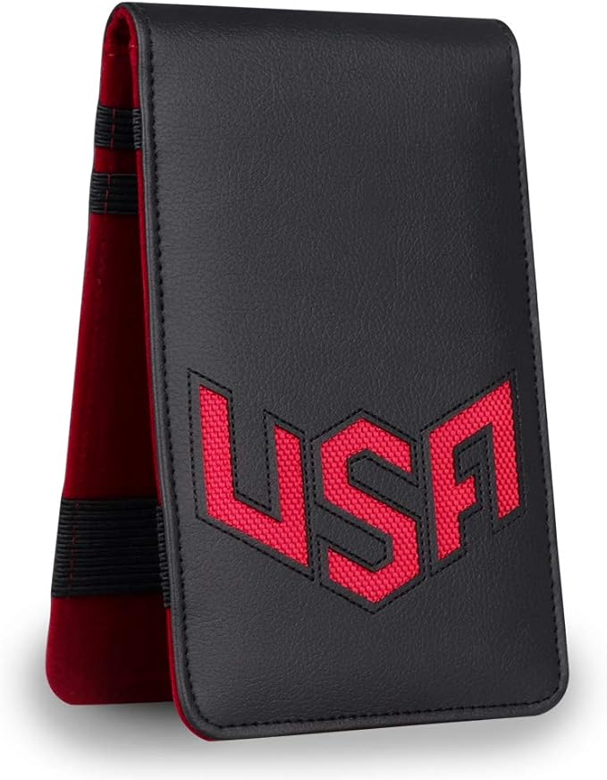 Golf Scorecard Holder & Yardage Book Cover, Golf Accessories Black Premium Leather Yardage Book Holders Cover