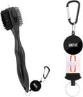 Magnetic Oversized Golf Club Cleaning Brush - 2X Bigger Brush Head with Quick Release and Retractable Groove Cleaner