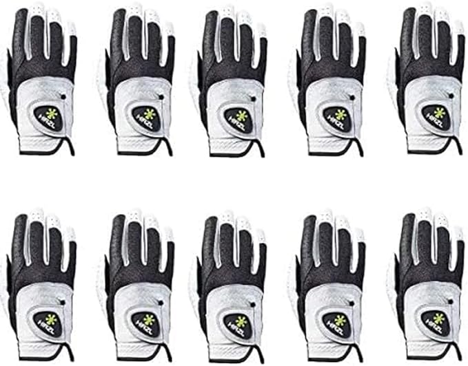 HIRZL Trust Control 2.0 Golf Gloves, All Weather Mens Golf Glove, White/Black, Kangaroo Leather Palm, Cabretta Leather Backhand, Trusted by Pro’s, Sweat Free, Ultimate Grip