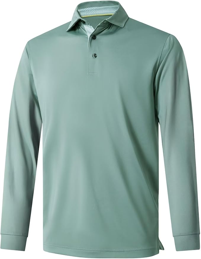 Mens Polo Shirts Short and Long Sleeve Casual Solid Stylish Dry Fit Performance Designed Collared Golf Polo Shirts for Men