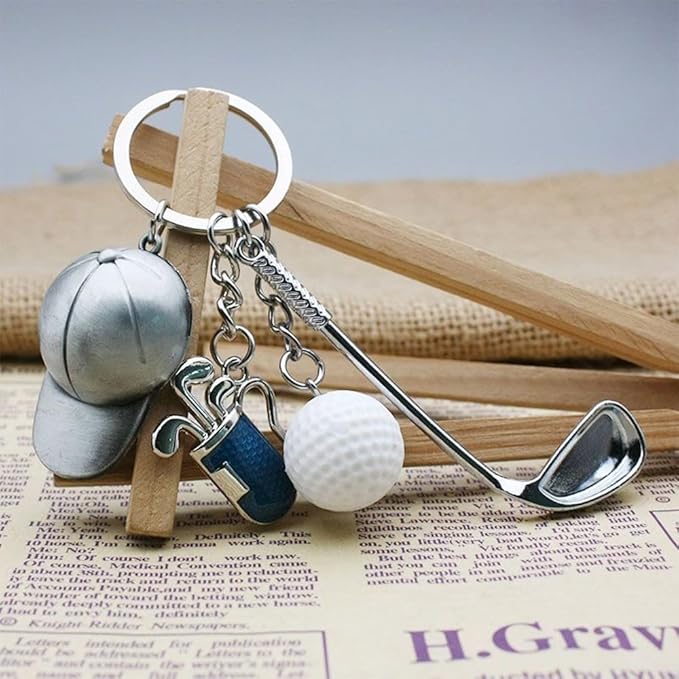 Golf Keychain,Funny Keychain Golfs Ball Backpack Charms,Sports Golf Gifts for Women Men Key Chain