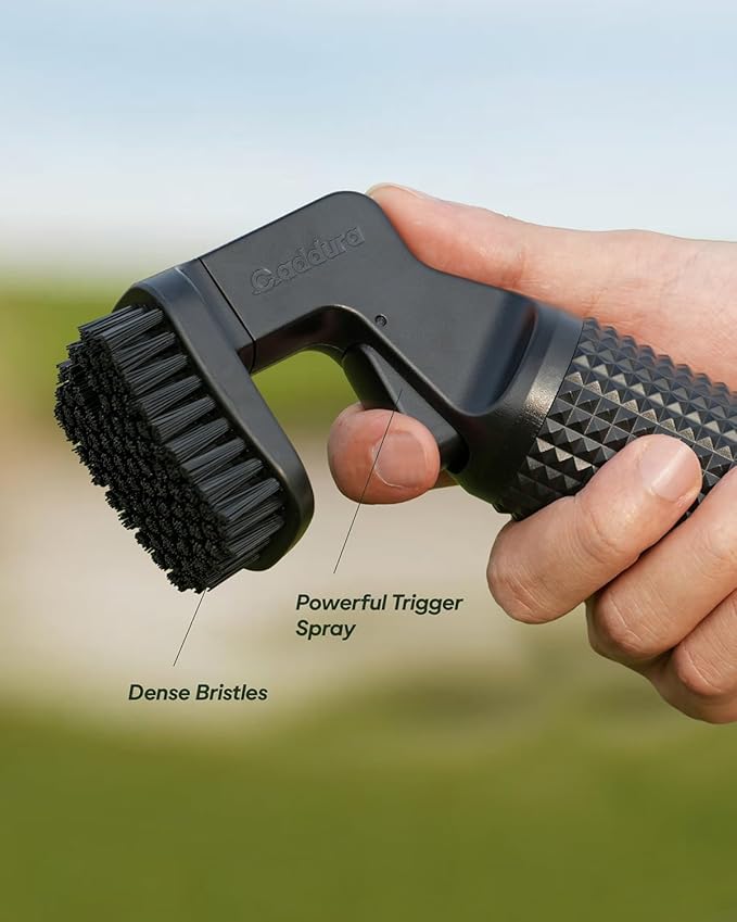 Golf Club Cleaner, Heavy-Duty Nylon Bristle Brush Cleaner with 80ml Spray Bottle, Anti-Leak Design and Ergonomic Grip