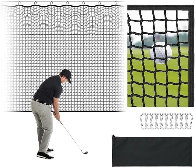 Golf Net for Backyard, 10 x 20Ft Heavy Hitting Net for Golf, Baseball, Hockey, Soccer, Durable and Portable, Double Finished Seam, Sports Net Barrier Net with Carry Bag Indoor Outdoor Use