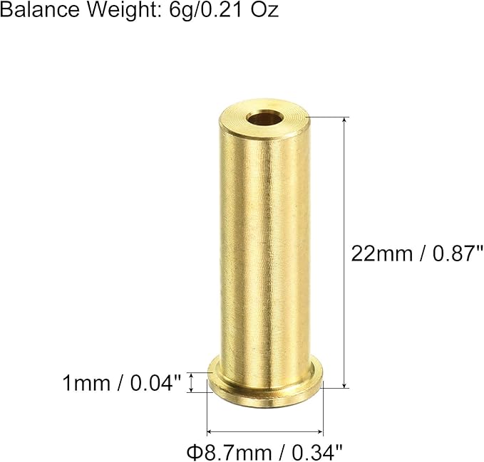 PATIKIL Golf Brass Tip Weights, Plug Insert Fit Carbon Wood Iron Steel Shafts, for Golf Club Sports, Copper
