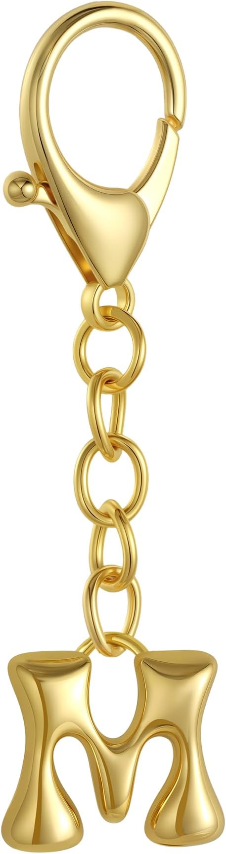 Bubble Gold Letter Bag Charms for Women, Cute Initial Keychain for Handbags, Purse Charms Birthday Christmas Gifts