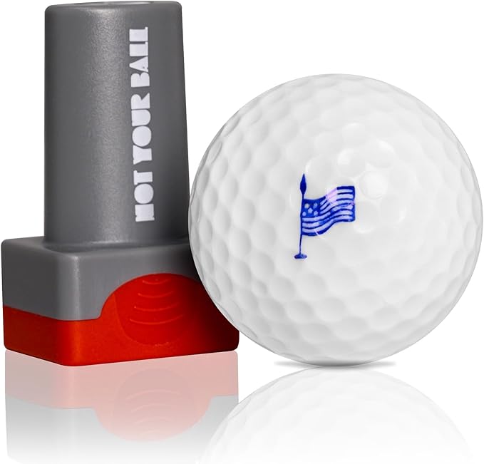 QUBI Golf Ball Stamp, Golf Ball Stamper, Self-Inking Golf Ball Stamp Marker to Identify Golf Balls, Golf Gift Golf Accessories for Men and Women Golfers