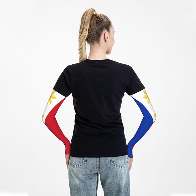 Cute Flag Arm Sleeves Cooling Sun Protection Sports Flag Sleeves for Men Women