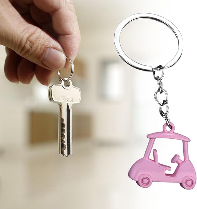 Pack Of 2 Zincs Alloy Realistic Golf Cart Keychains Golf Themed Holder Lightweight For Keys Bags Accessories