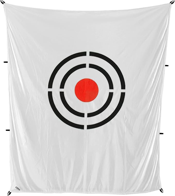 Golf Target Hitting Cloth - 6 X 5 FT White Fast Setup Sturdy Practice Trainers Basement Yard for Golfers Adults Players Teens Gifts
