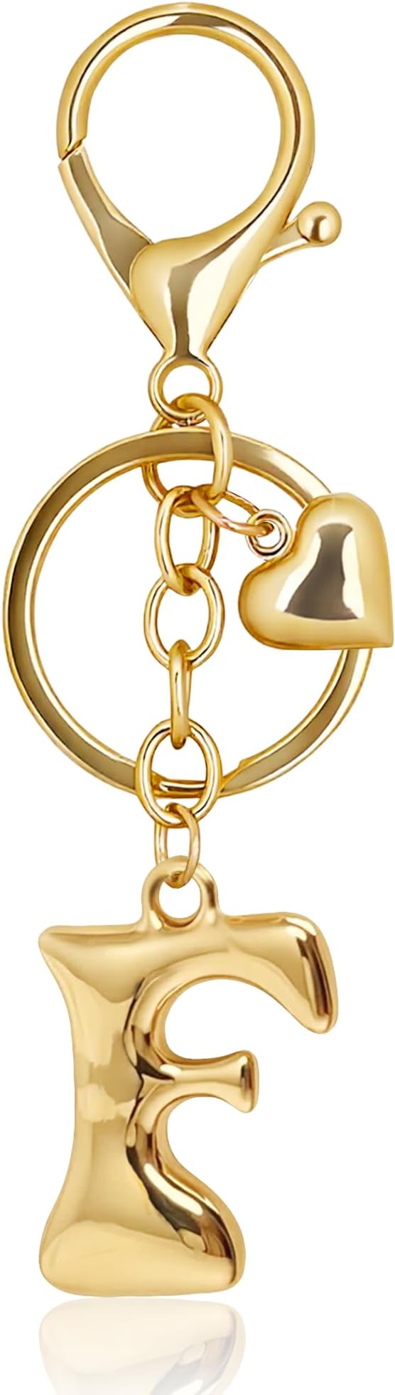 Gold Bubble Heart, Cherry, Bow & More Designs Letter Initial Keychain Bag Charms – Cute Purse Charms for Handbags