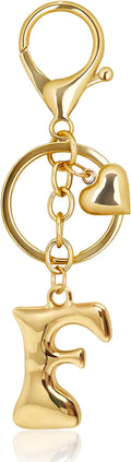 Gold Bubble Heart, Cherry, Bow & More Designs Letter Initial Keychain Bag Charms – Cute Purse Charms for Handbags