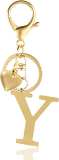 Metal Heart Alphabet Keychain for Women, Girls - Cute Initial Letter Accessories for Purse, Bag Charms and Backpack