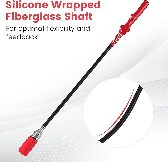 Tangkula Golf Swing Trainer, Click Stick Swing Training Aid for Speed, Flexibility, Balance, Tempo & Strength, Golf Swing Rhythm Correction with Click Sound, Weight Golf Warm-up Practice Tool
