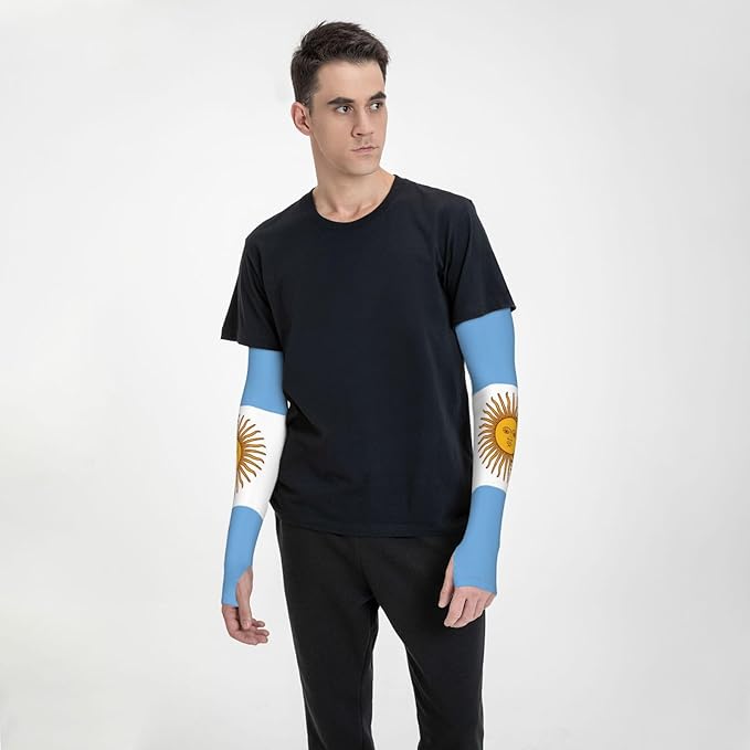 Cute Flag Arm Sleeves Cooling Sun Protection Sports Flag Sleeves for Men Women