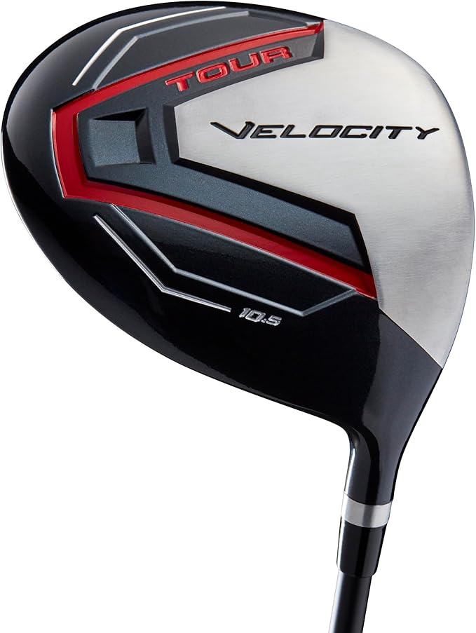 Wilson Tour Velocity Complete Golf Set with Stand Bag - Men's Right Hand, Regular Flex, Black/Red