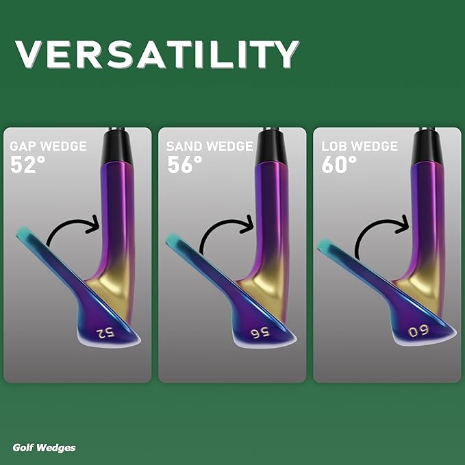 Gowolf Forged Golf Wedges 50/52/54/56/58/60/69 Degree Single or Sets for Men, Right Hand Premium Full Face Gap Wedge Sand Wedge Lob Wedge Golf Club, Great Golf Gifts - CNC Milled Face for More Spin