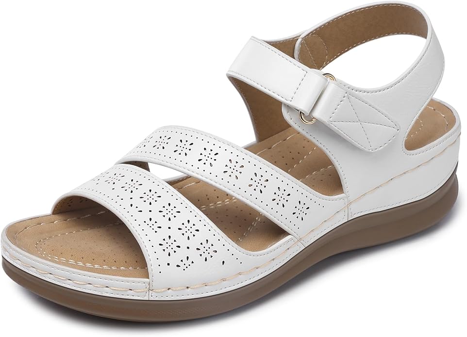 SHIBEVER Women's Wedge Sandals Platform: Comfortable Dressy Arch Support Ankle Strap - Summer Open Toe Women Sandals