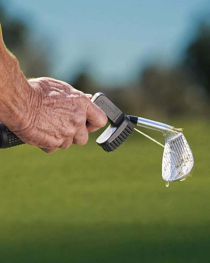 Golf Club Cleaner, Heavy-Duty Nylon Bristle Brush Cleaner with 80ml Spray Bottle, Anti-Leak Design and Ergonomic Grip