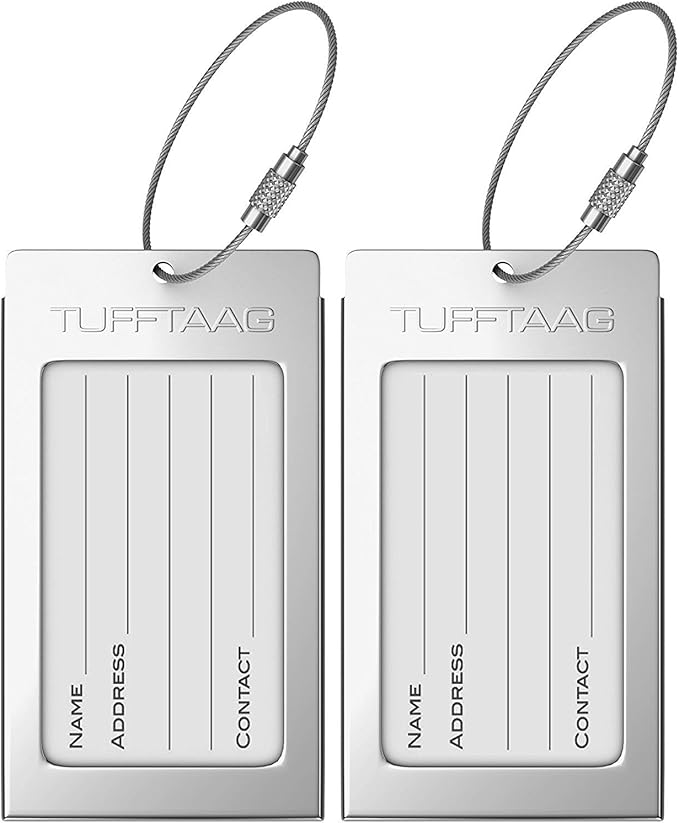Luggage Tags Business Card Holder by TUFFTAAG - Durable Travel ID Bag Tag in Multiple Color Options, Perfect for Suitcases, Backpacks, and Carry-Ons, Easy Identification, Secure and Stylish