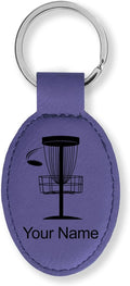 LaserGram Oval Keychain, Disc Golf, Personalized Engraving Included