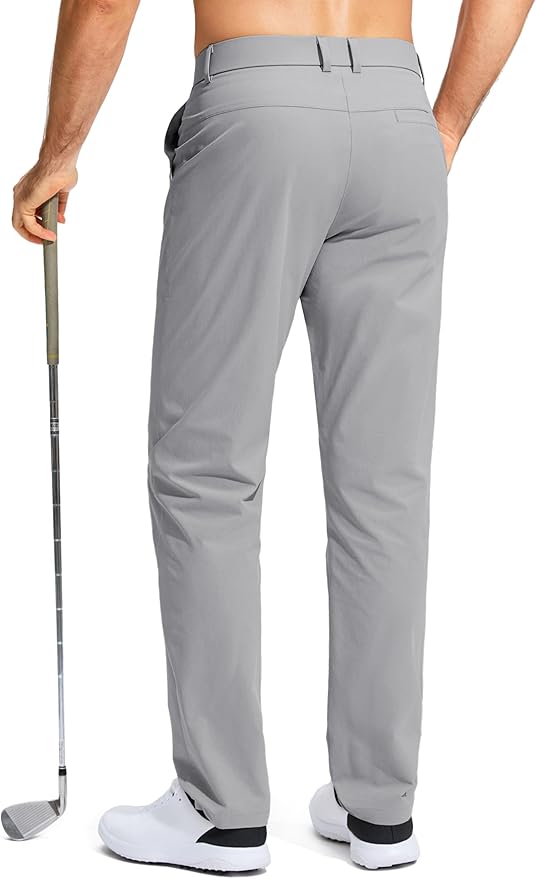 Pudolla Men's Golf Pants Stretch Work Dress Comfy Pants 30"/32"/34" Lightweight Quick Dry Casual Slacks Trousers with Pockets
