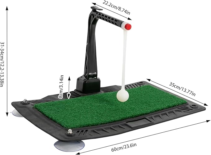 Golf Swing Trainer(Height Adjustable), Golf Training Equipment with 360° Automatic Ball Return, Golf Swing Practice Mat Training Aid, Golf Swing&Hitting Trainer for Indoor Outdoor Home