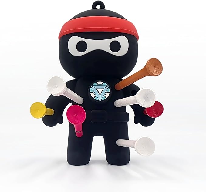 FAR&STRAIGHT Ninja Golf Tee Holder | Interchangeable Plugins | Funny & Unique Golf Gift | Personalized Accessory