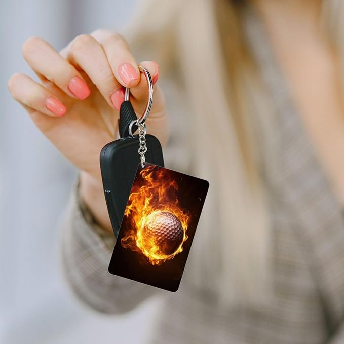 Keychain - Rectangular Acrylic Keychain Daily Key Ring Car Key Fob Holder 2X3 Inch