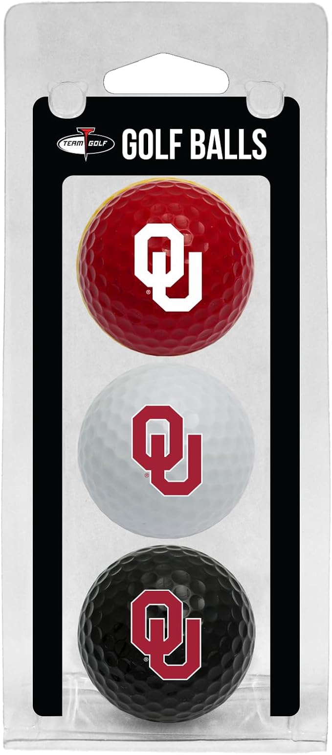 Team Golf NCAA Regulation Size Golf Balls, 3 Pack, Full Color Durable Team Imprint
