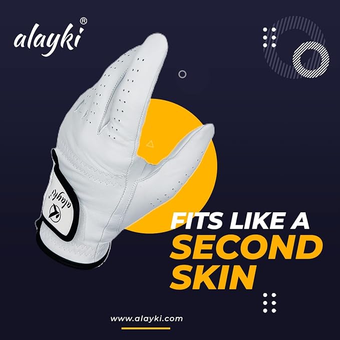 Birdie Premium Golf Glove for Left Hand - 100% Natural Sheep Leather - Superior Grip & Comfort - Lightweight, Breathable, Durable for Men & Women Golfers