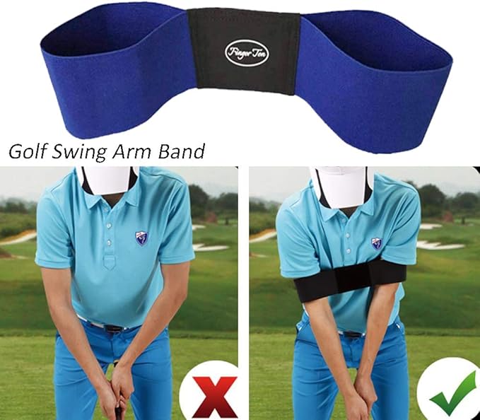 Amy Sport Golf Swing Training Aid Wrist Hinge Adjustable Arm Band with Hanger Smartball Connection Band for Correction, Men Women Ball Between Arms Practice Tool